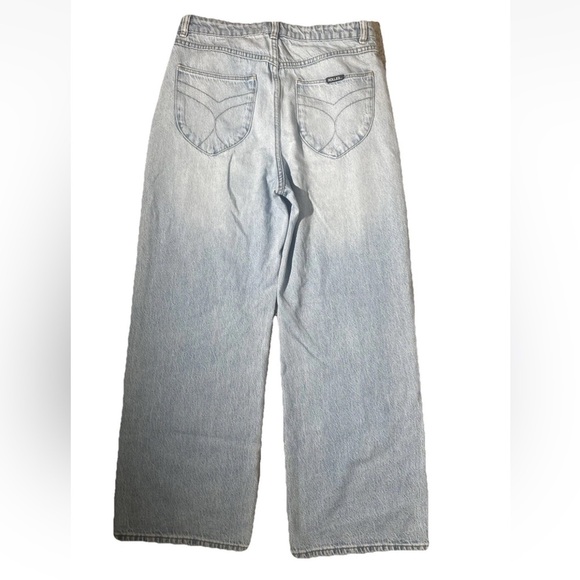 Rollas Heidi High Rise Loose Fit Wide Leg Straight Jeans Light Wash Womens Sz 30 - Picture 7 of 16